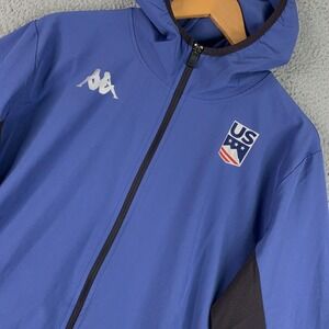 Kappa US Ski Snowboard Team Jacket Men's Medium Blue Full Zip Performance Hooded